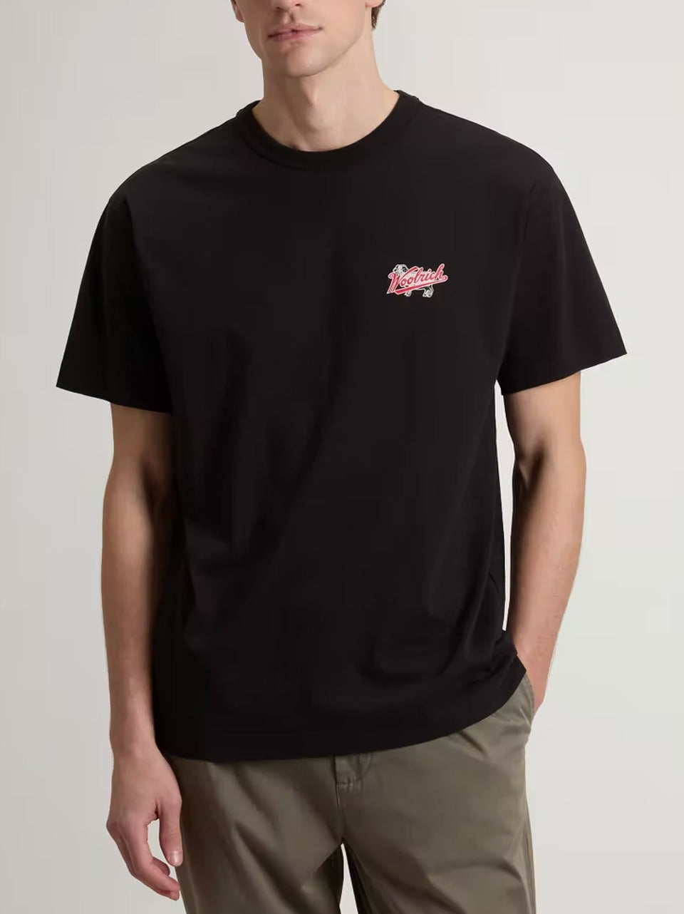 t shirt logo rosso TE2005UT5334 N WOOLRICH 