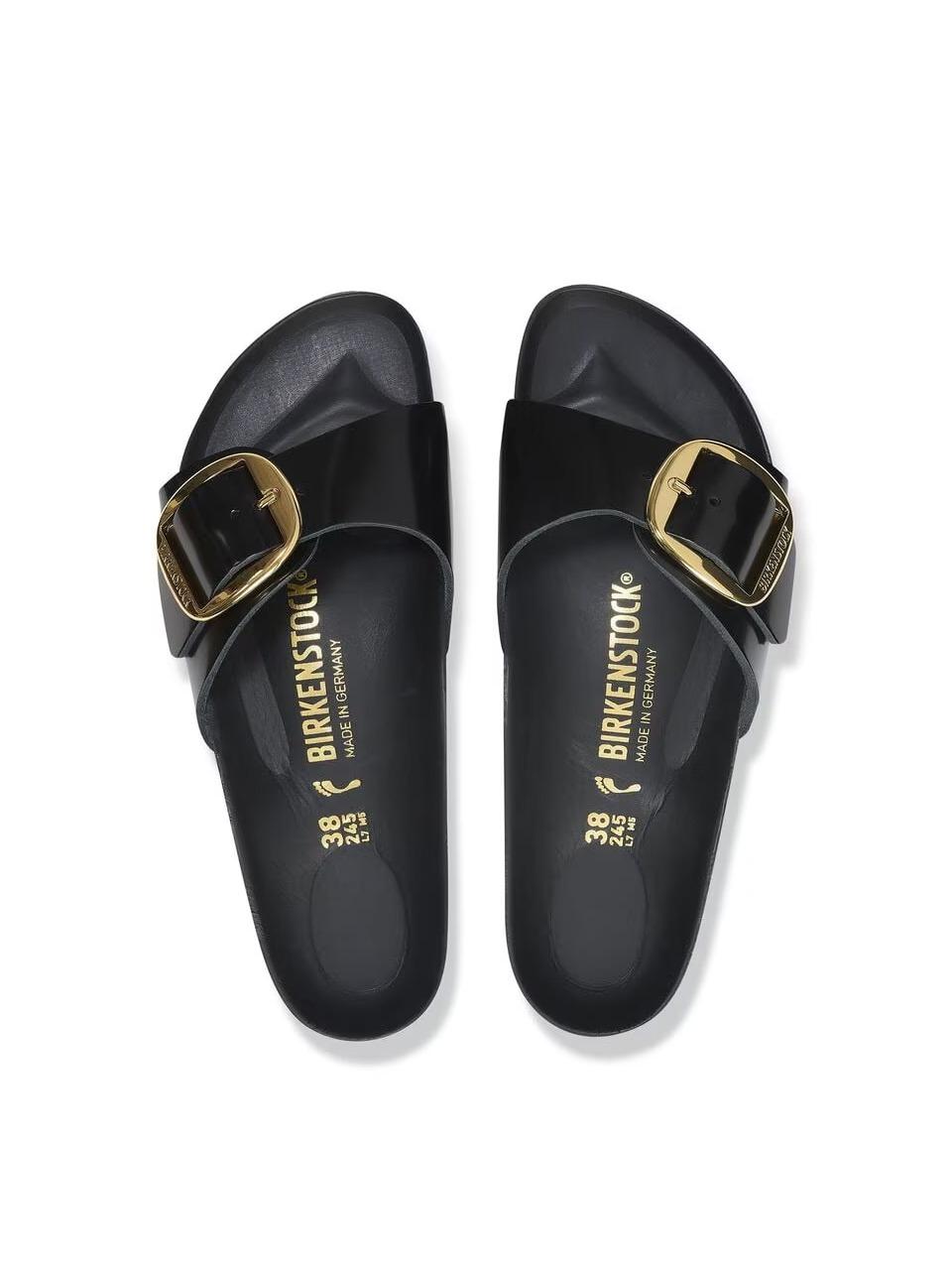 sabot madrid big bukle shine MADRID2650 BLACK BIRKENSTOCK 