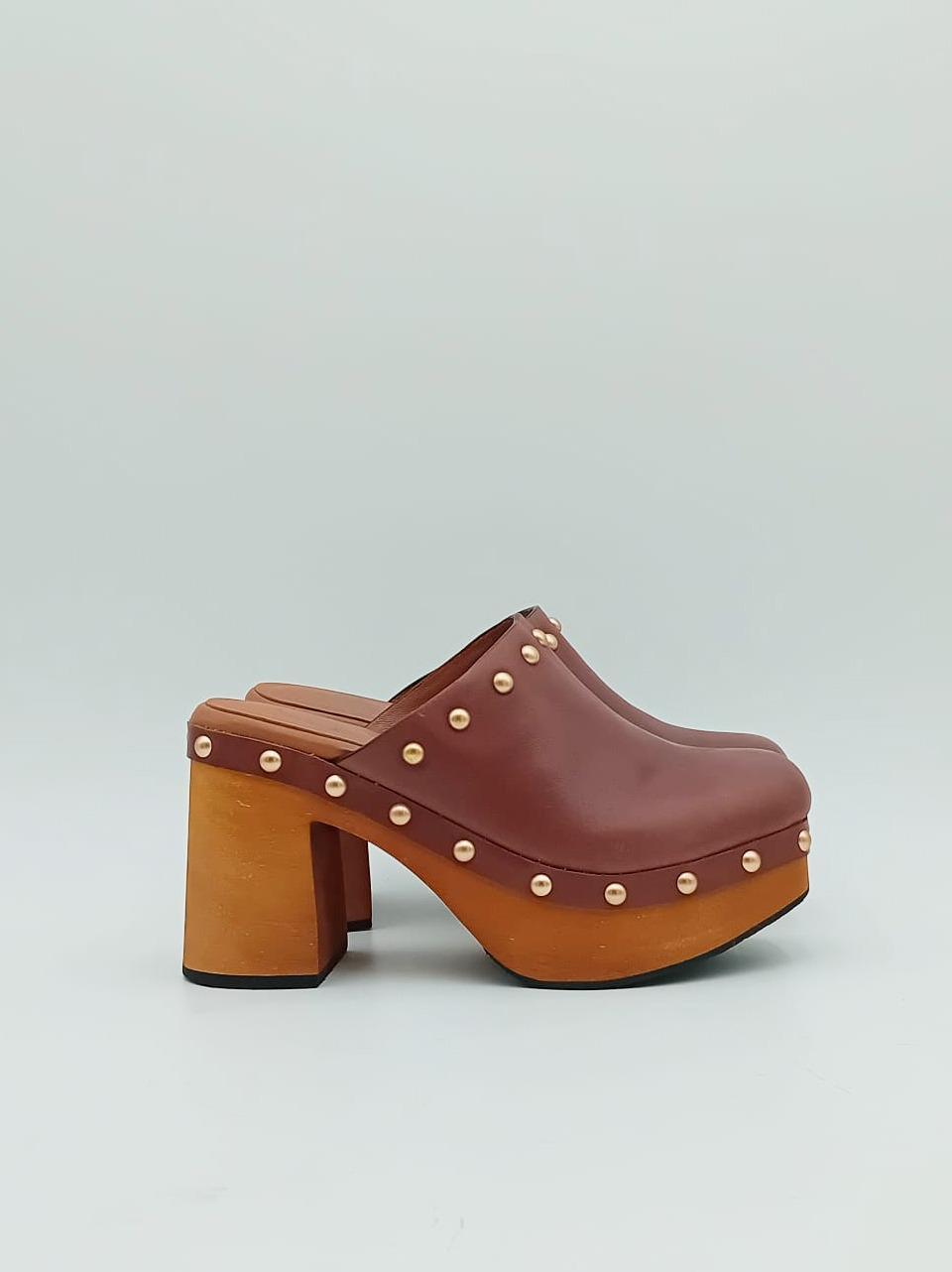 sabot monoblocco borchiato EVAG01 COFFE miss olivia 