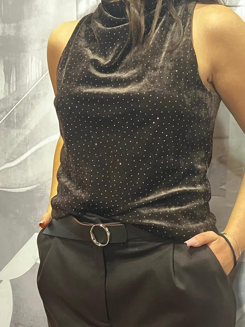 top velluto strass M38F1395 TMTM Souvenir 