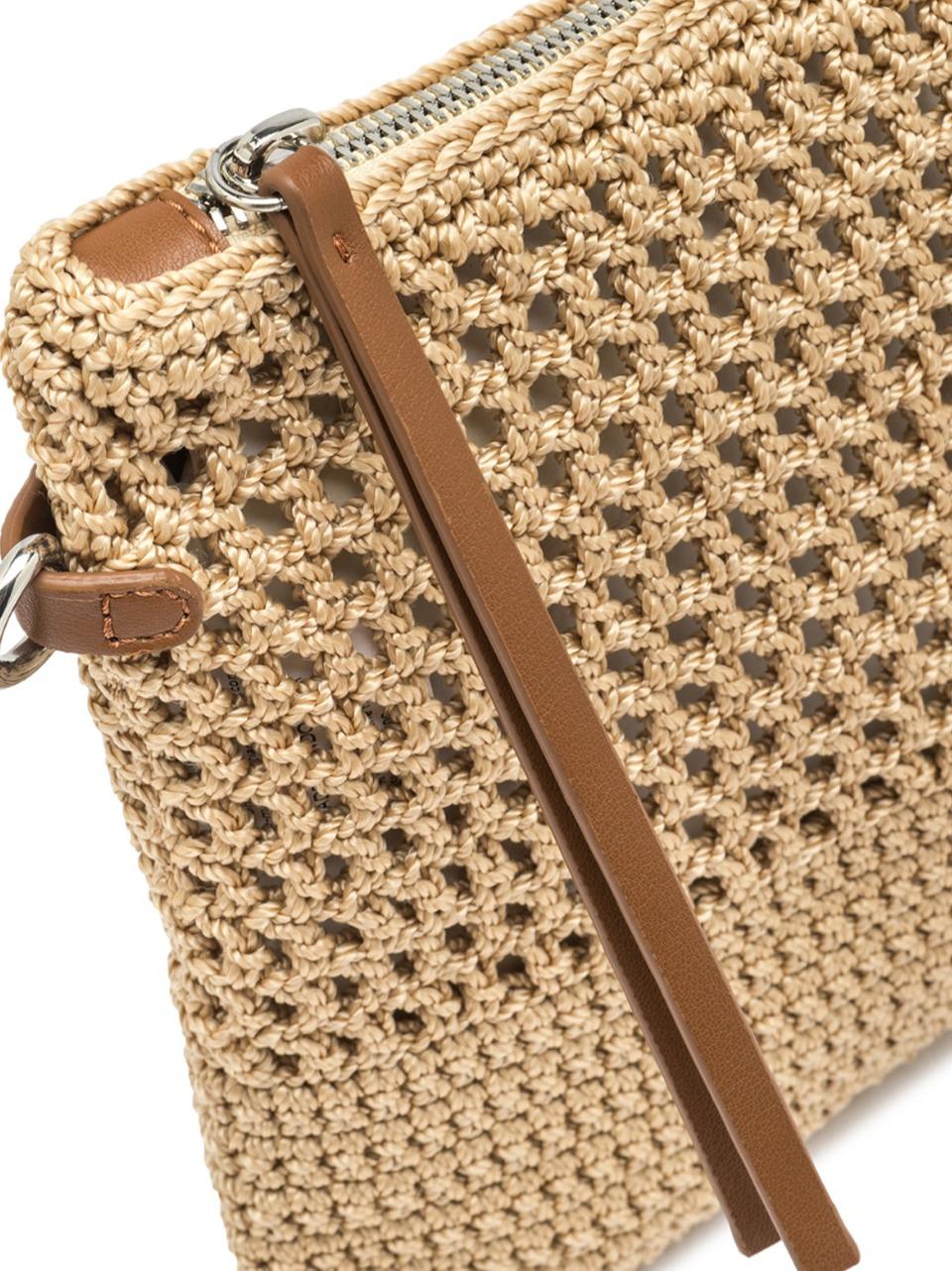 pochette tessuto uncinetto BS11580 NATURALE GIANNI CHIARINI 