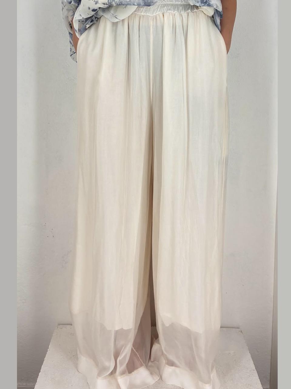 pantalone palazzo S281 WHITE SANCTA MUERTE 