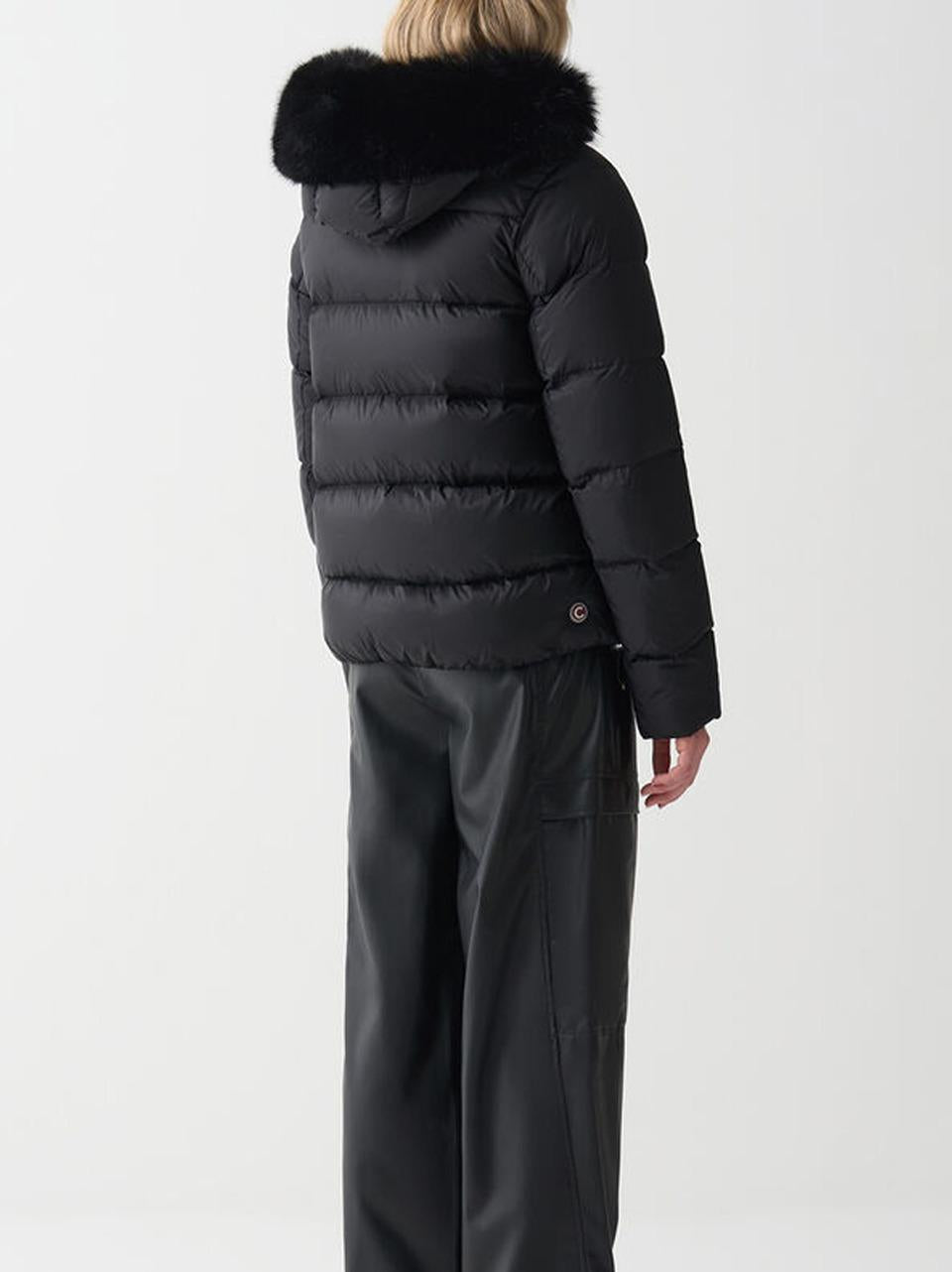 piumino bomber cappuccio ecopelliccia 2216E N COLMAR 