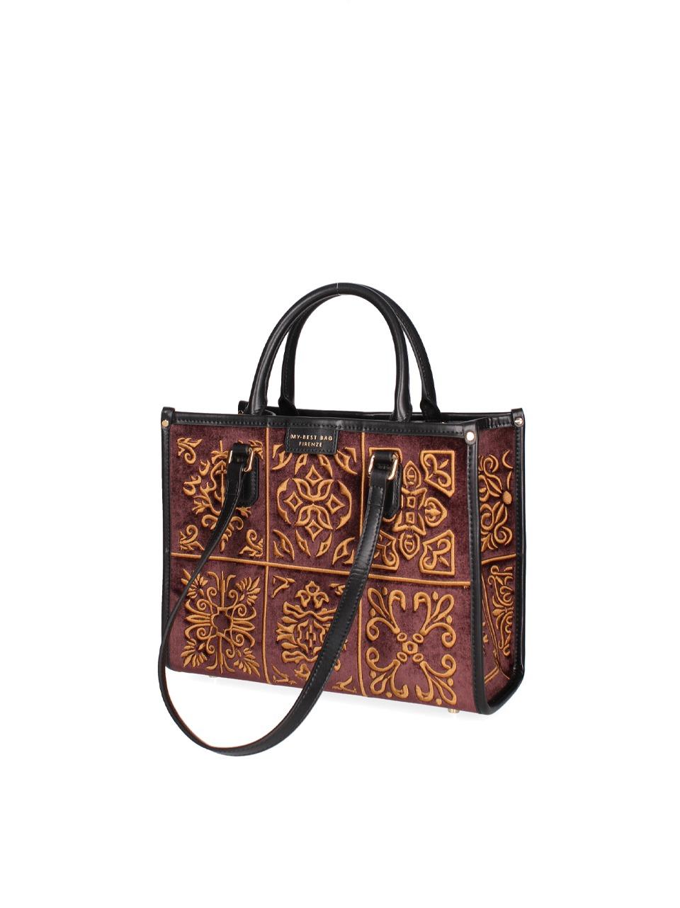 borsa lisbona velvet piccola 1002 TABACCO MY-BEST BAGS 