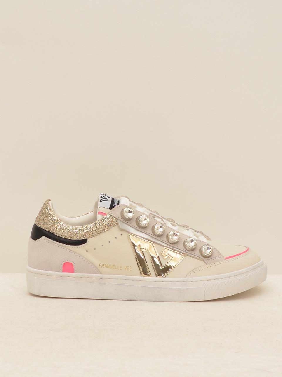 sneakers con castoni 12-P003CB MULTY WHITE GOLD EMANUELLE VEE 