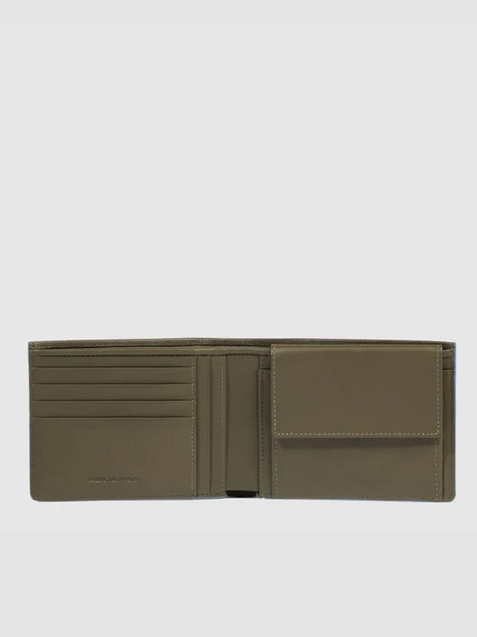 portafogli con portamonete grande PU257S138 VERDE PIQUADRO 