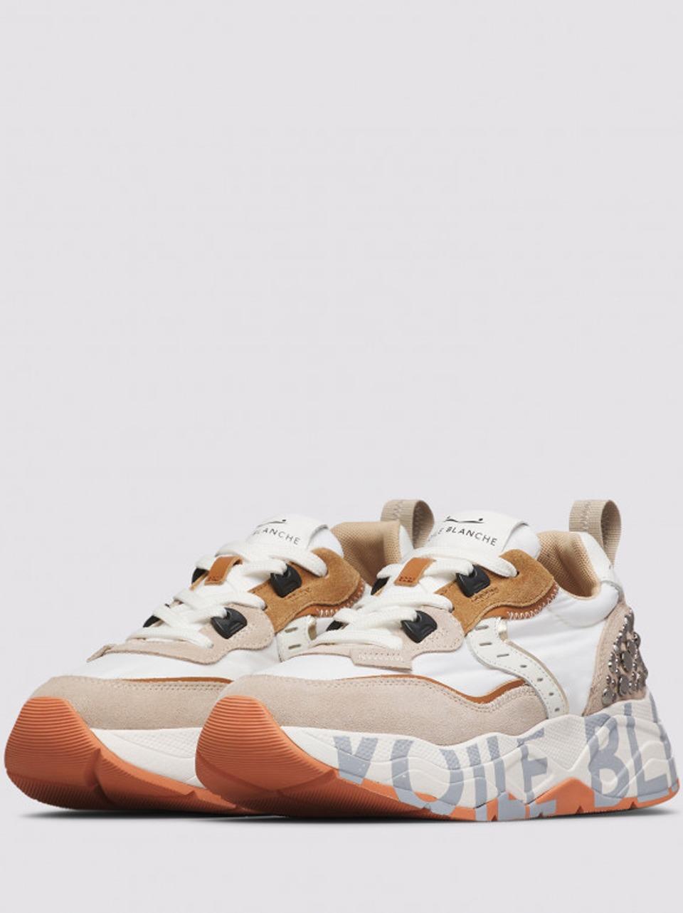 sneakers club 105  con borchie CLUB 105 2E42.2017475 WHITE BEIGE STUDS VOILE BLANCHE 