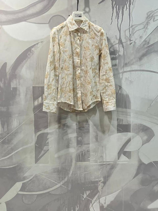 camicia ricamo ecru D971 PAOLA L BASTONCINO 