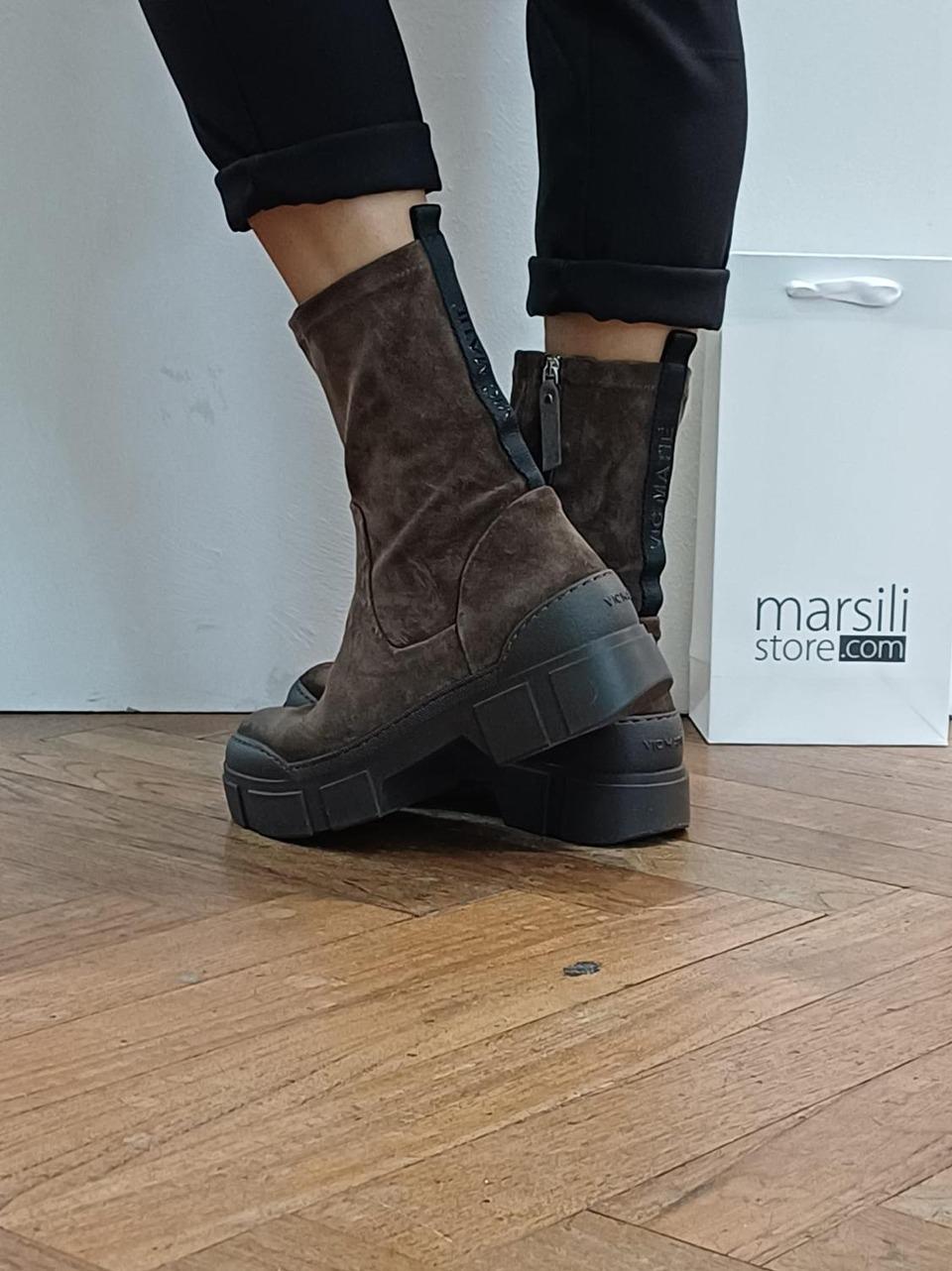 stivaletto con zip 4010 DARK BROWN VIC MATIE' 