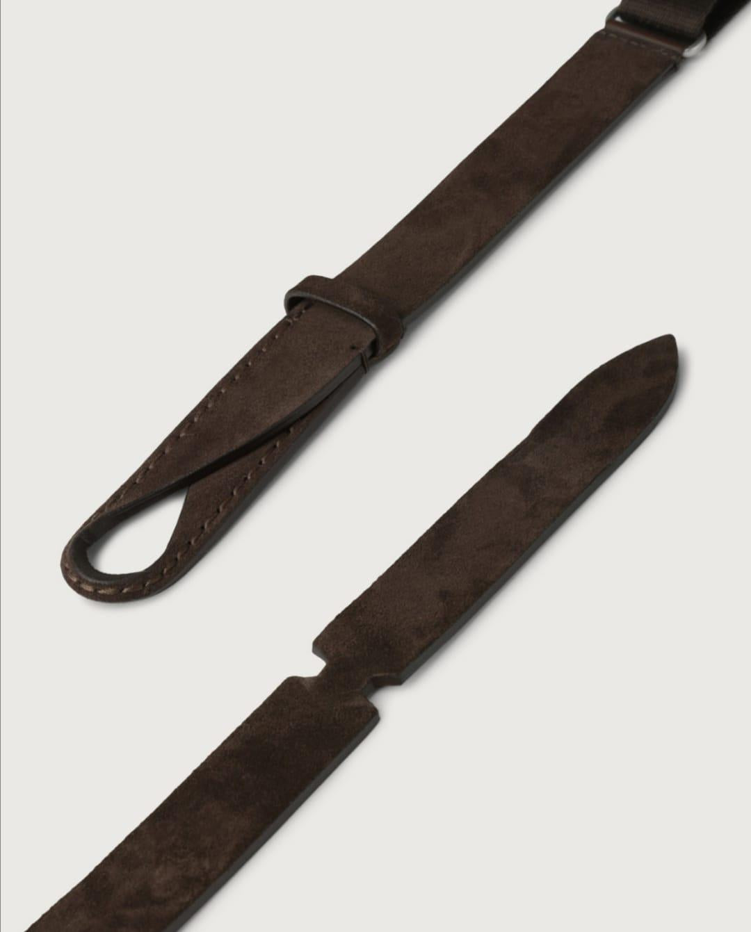 cintura nobuckle camoscio e tessuto NB0002 SUETESTA DI MORO ORCIANI 