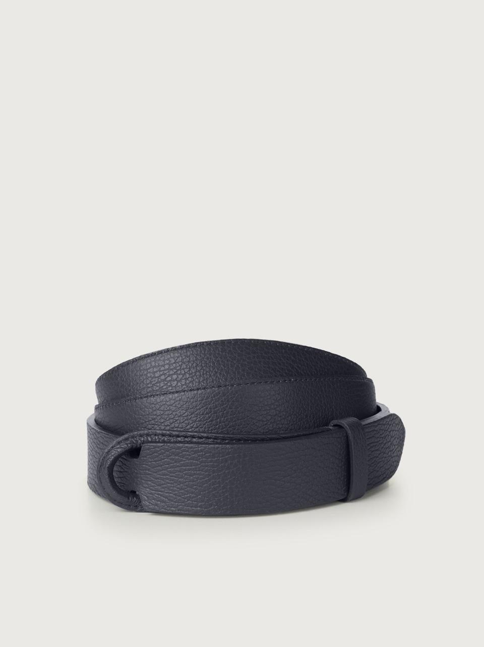 cintura nobuckle pelle micron e tessuto NB0039 MICNAVY ORCIANI 