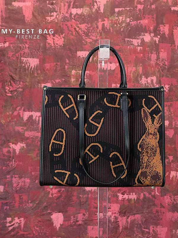 borsa conigli grande 1006 MARRONE MY-BEST BAGS 
