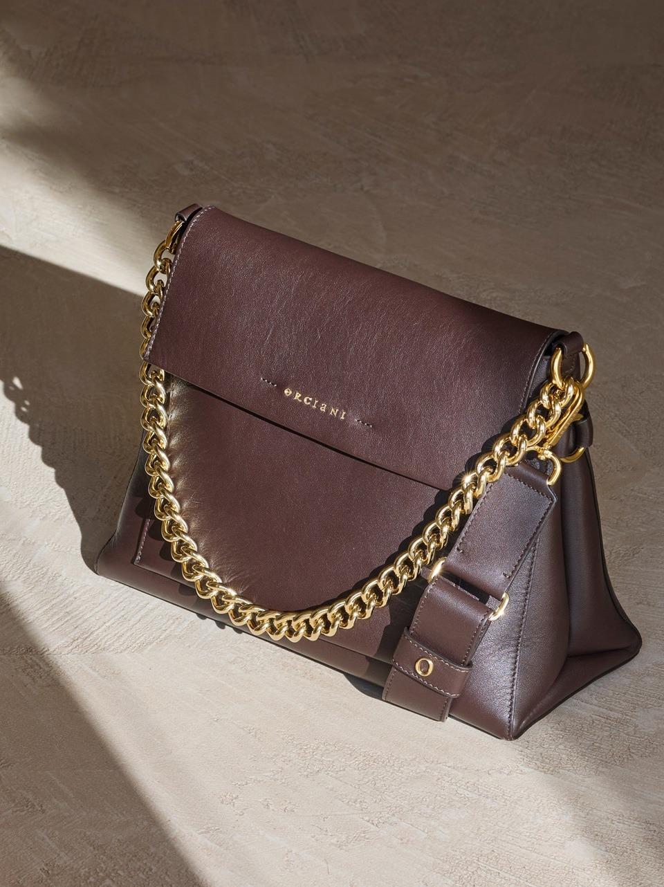 borsa missy media B02151NAPPA CHOCCOLATO ORCIANI 