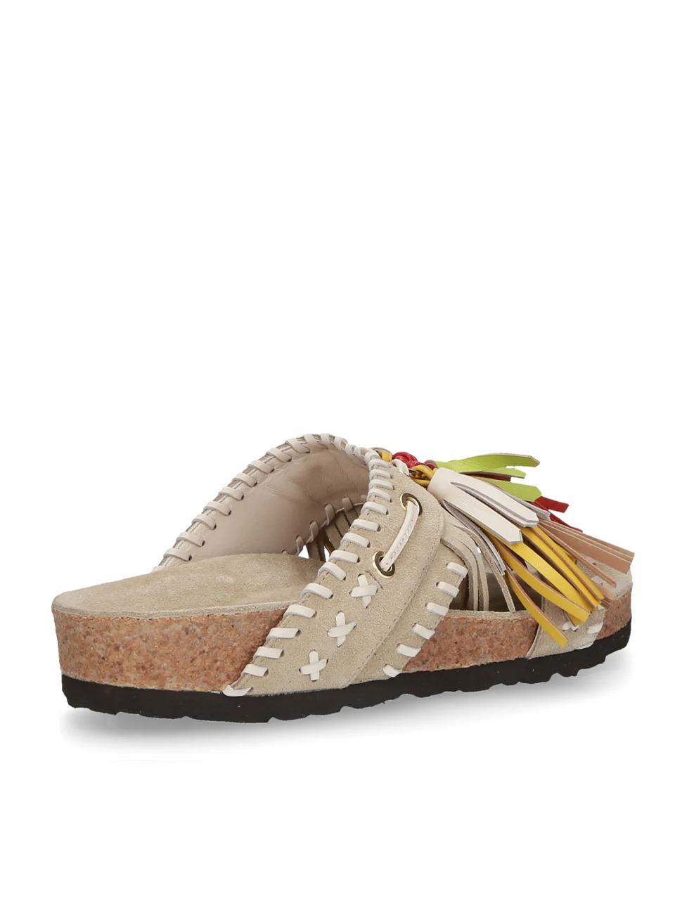 sabot etnico con nappine C14 BEIGE ELENA IACHI 