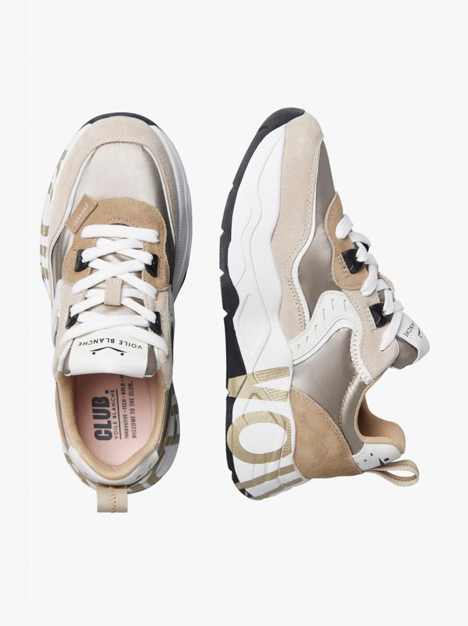 sneakers club 105 001-2017475-05 2E41LIGTH BEIGE PLATINO VOILE BLANCHE 