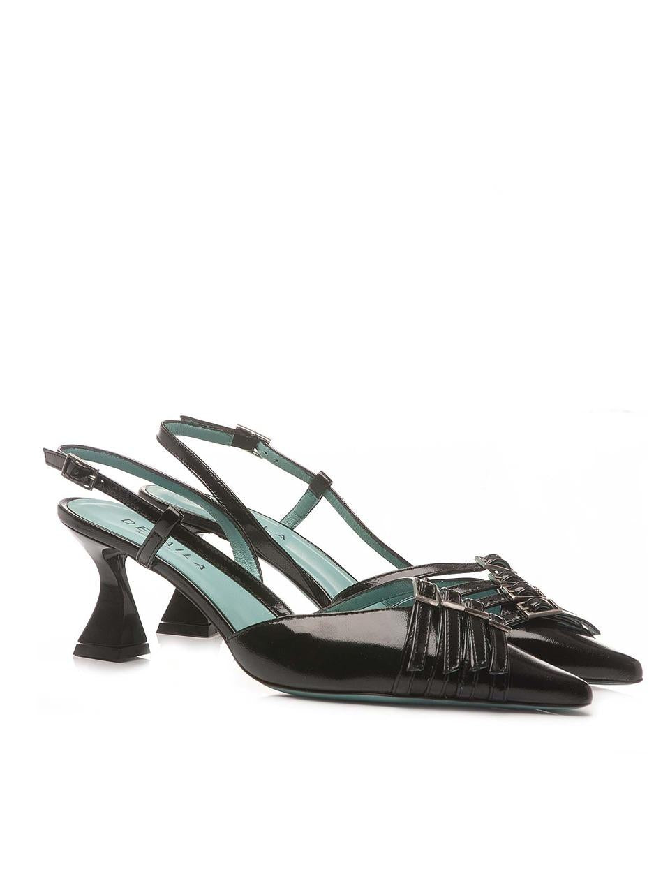 chenel con fibbie tacco 40mm PEPA NERO DELAIA 