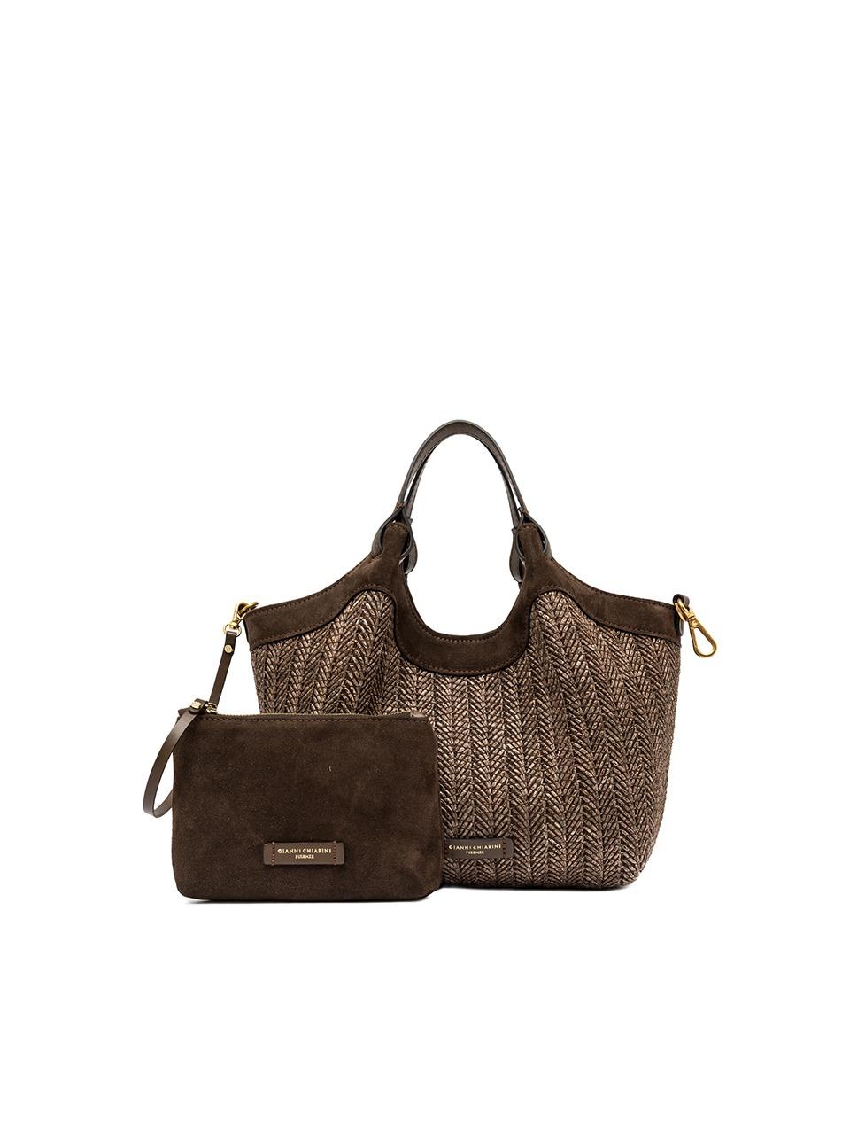 shopping dua media paglia spigata BS12339 CHOCO GIANNI CHIARINI 