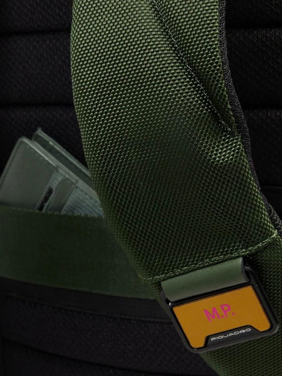 zaino 15,6'' tessuto riciclato e pelle CA6928S143BM VERDE PIQUADRO 