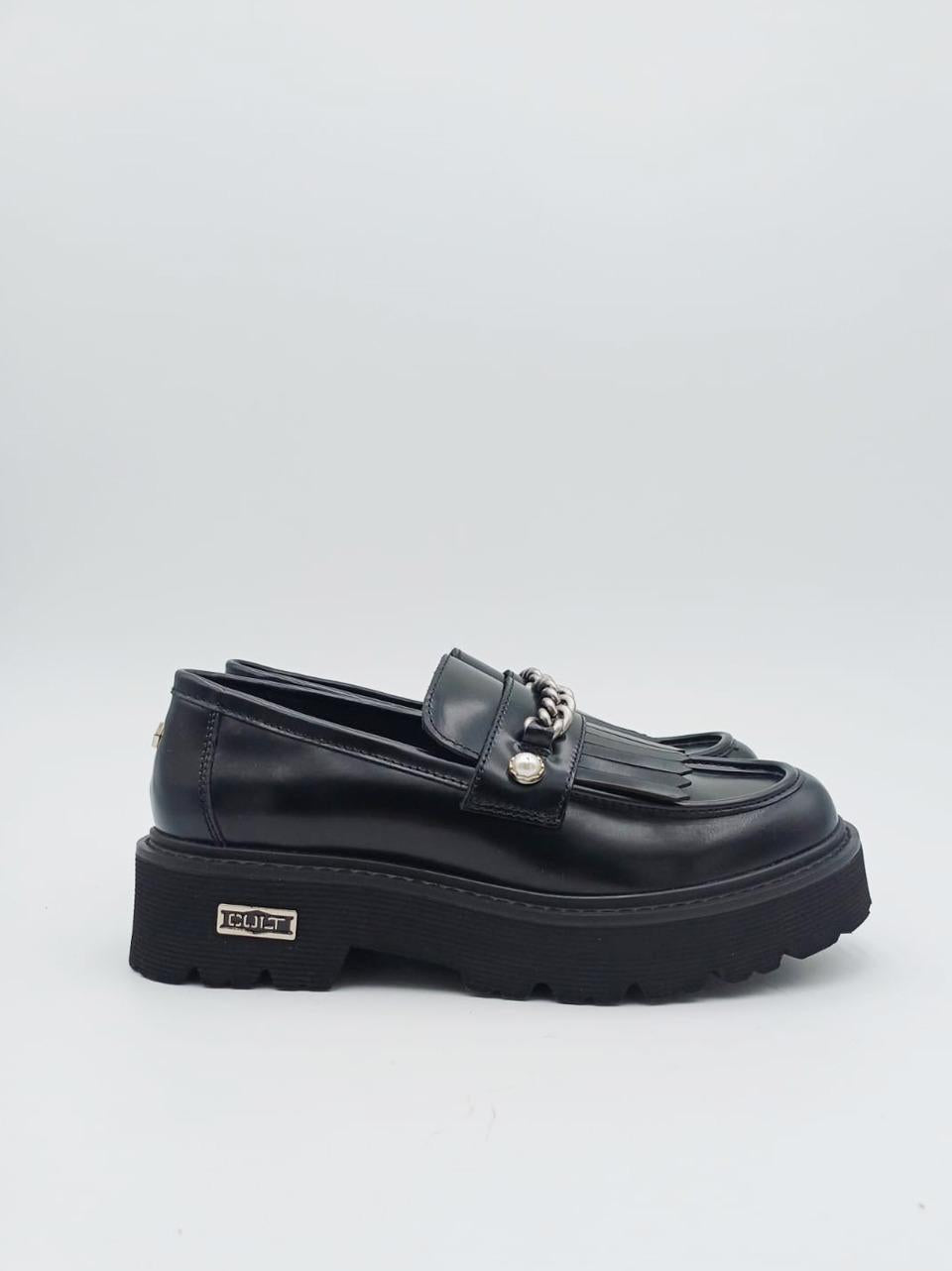 mocassino con frangia CLW4579 NERO CULT 