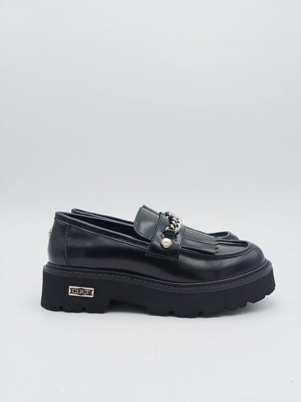 mocassino con frangia CLW4579 NERO CULT 