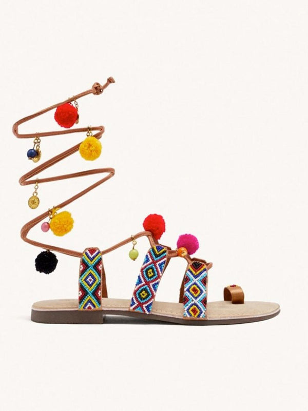 sandalo flat con laccio alla caviglia 75563-DANY MULTCOLOR GIOSEPPO 