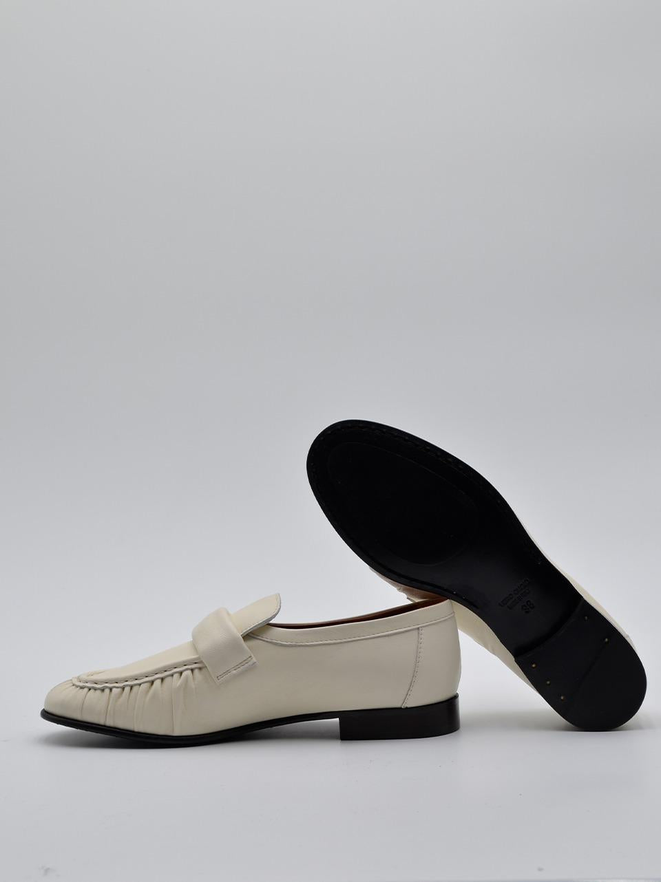 mocassino con passante plissettato 70320 PANNA MICHAEL DASS 