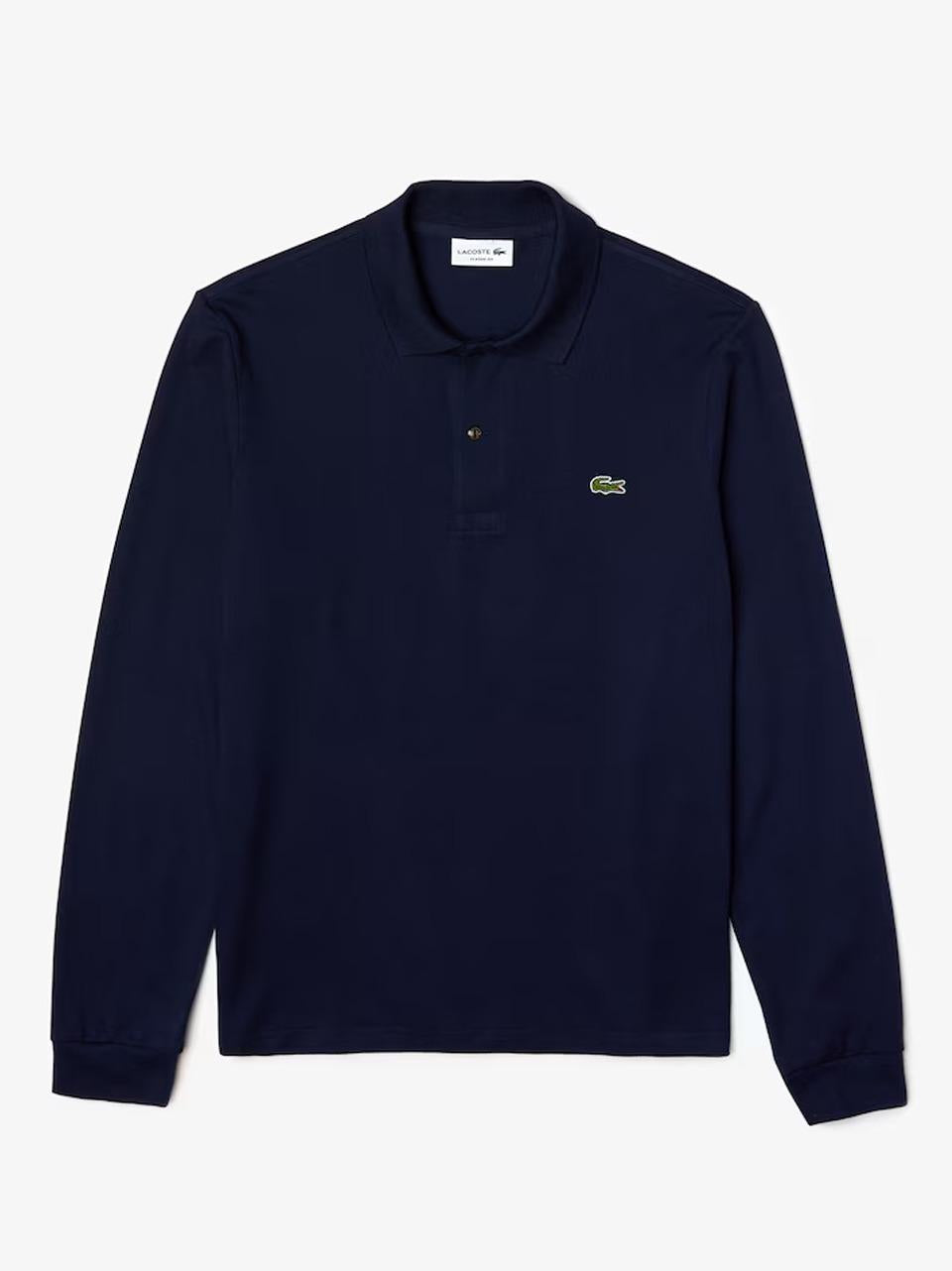polo manica lunga L1312 BLU LACOSTE 