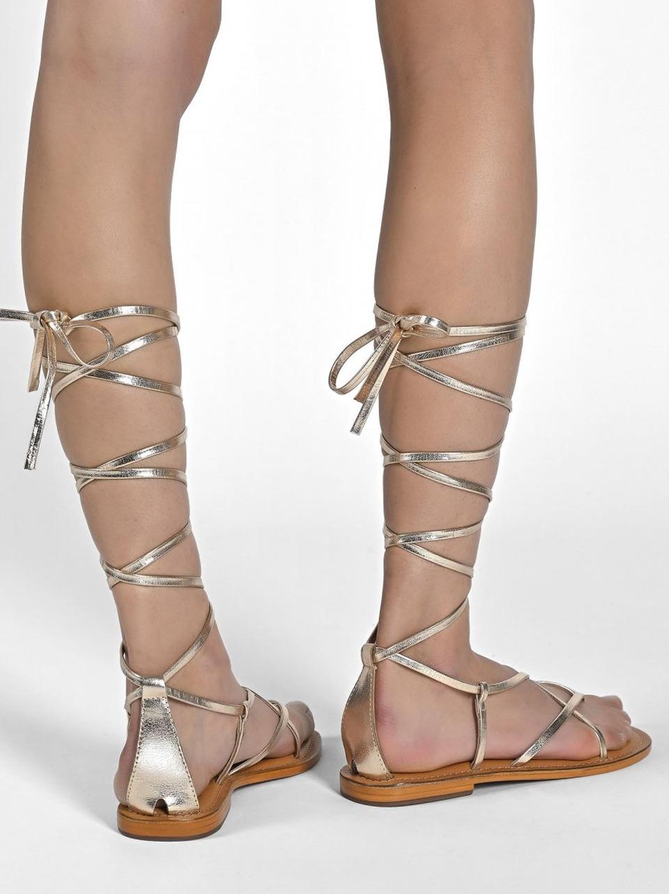 sandalo flat infradito  alla schiava R2250002 GOLD CB FUSION 