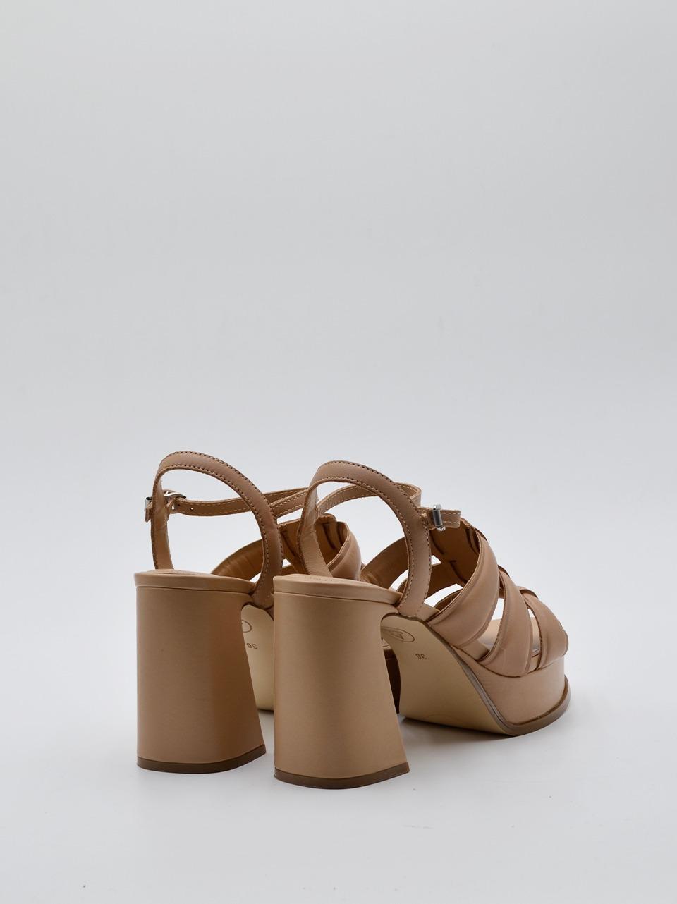 sandalo plateau bombato tacco h 110mm MINA B SKYN ASH 