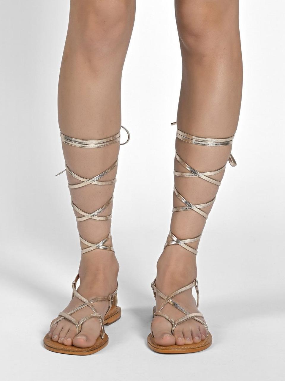 sandalo flat infradito  alla schiava R2250002 GOLD CB FUSION 
