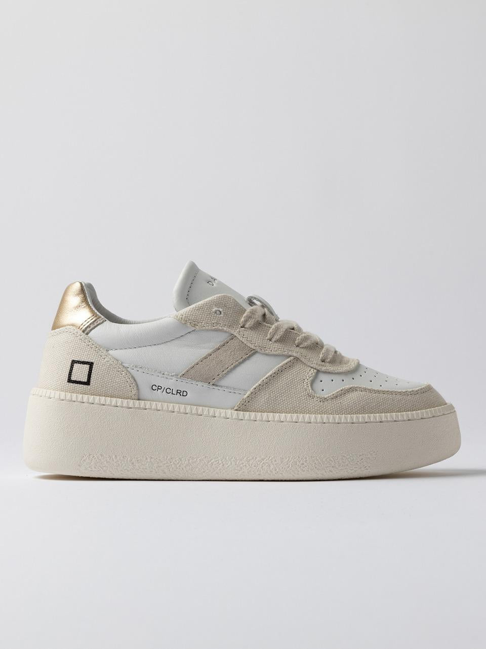 sneakers court platform CP-CO-BI BIANCO BEIGE D.A.T.E 