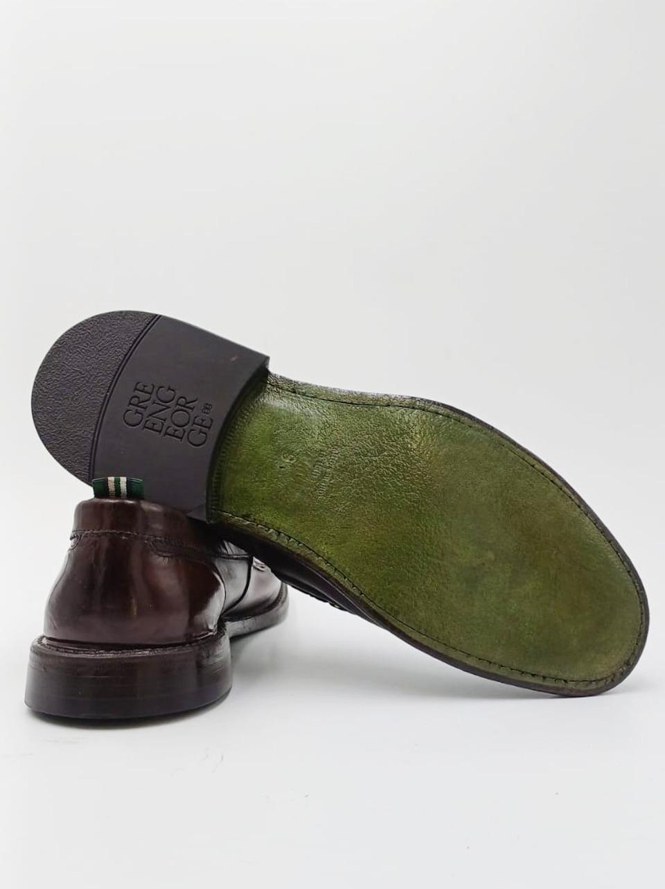 mocassino ideal  con passante  suola in cuoio 1024 MAREMMA432 GREEN GEORGE 