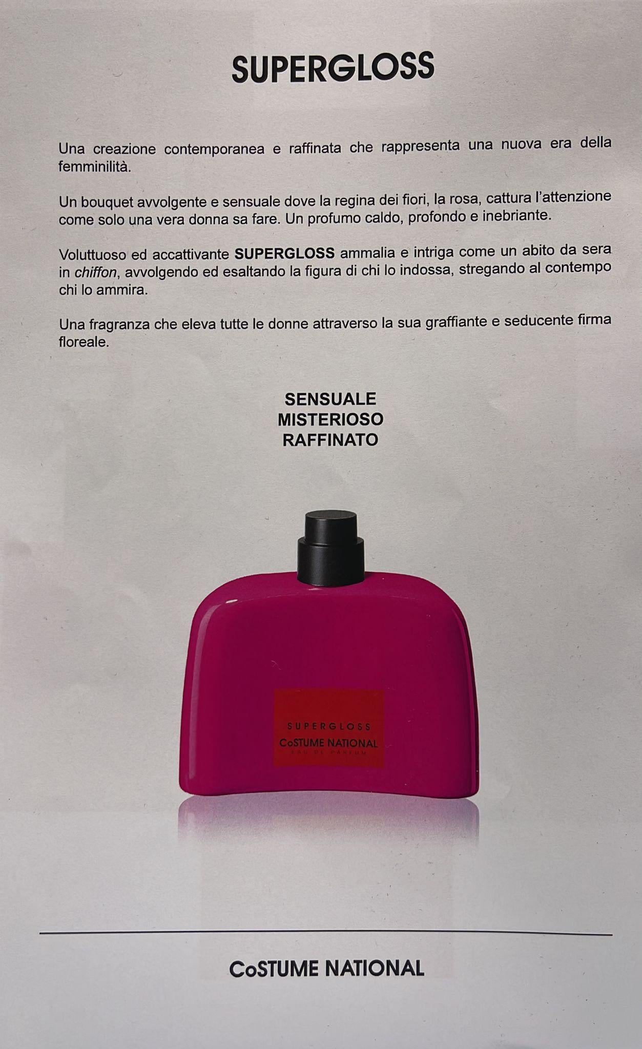 profumo supergloss edp 100ml 6311G101 SUPERGLOSS PROFUMO CoSTUME NATIONAL 