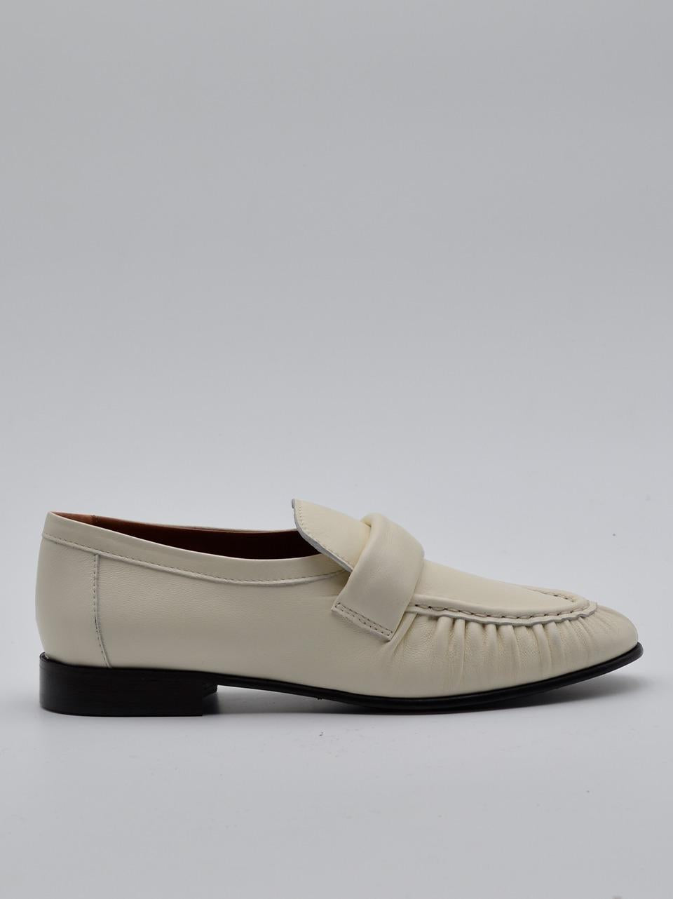 mocassino con passante plissettato 70320 PANNA MICHAEL DASS 