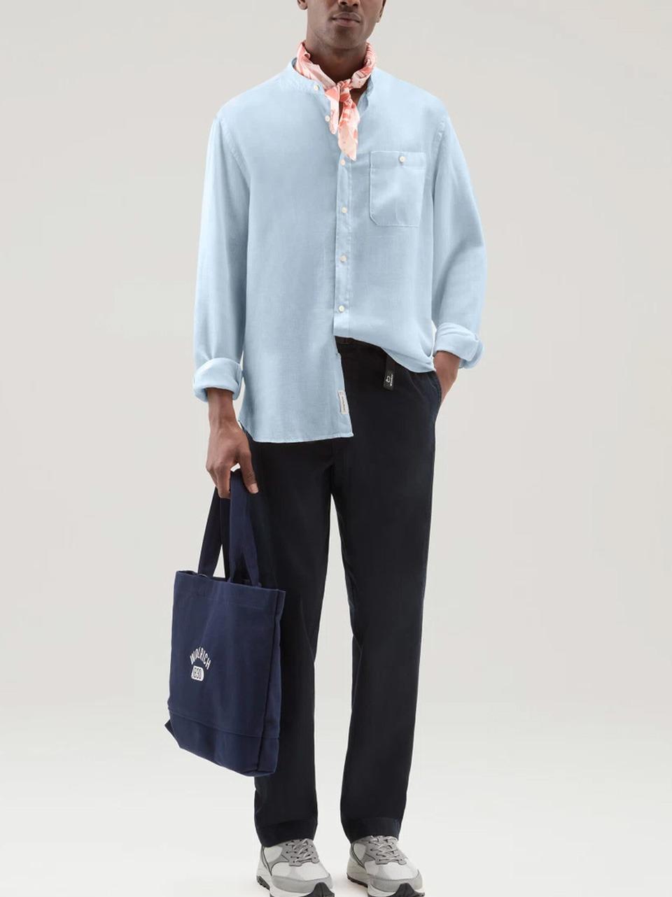 camicia in lino collo corea CFWOSI0105MRUT3372 IND WOOLRICH 