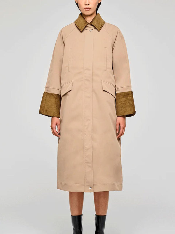 trench maxi gabardina puffy 9324 145 oof 