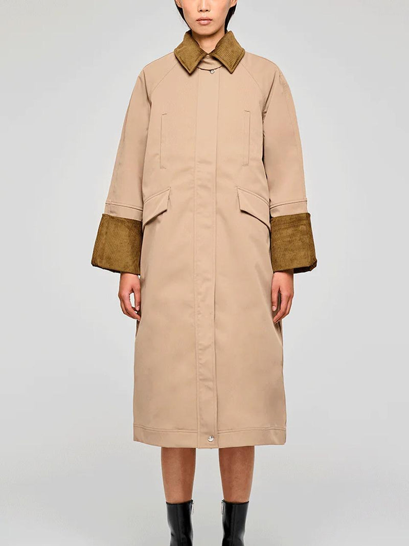 trench maxi gabardina puffy 9324 145 oof 