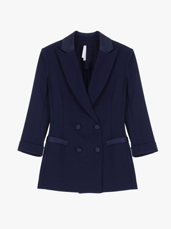 giacca crepe JU25 BLU SELECTED 