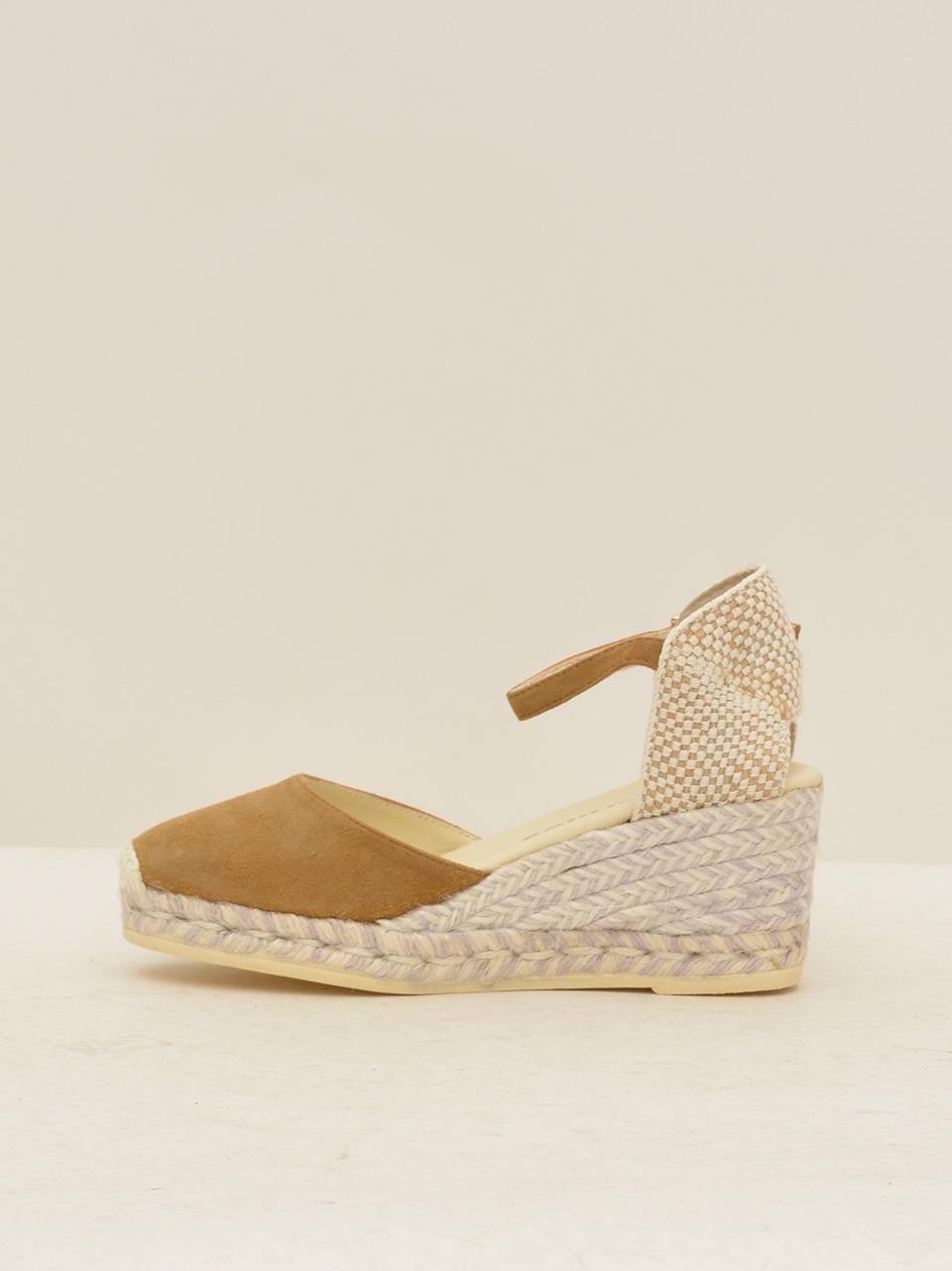 sandalo col laccio alla caviglia zeppa bassa ROBY ANTE CAMEL ESPADRILLAS 
