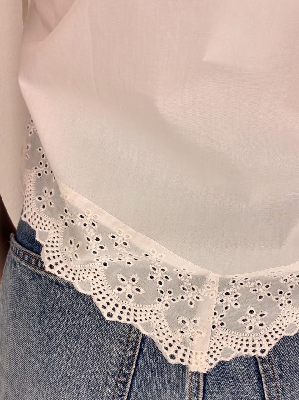 cut work top IN 1766 WHITE GLAMOROUS 