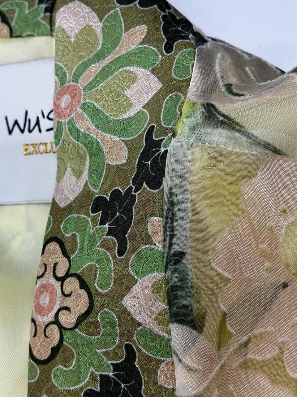 kimono corto fantasia floreale 26310 GIALLO WU' SIDE 