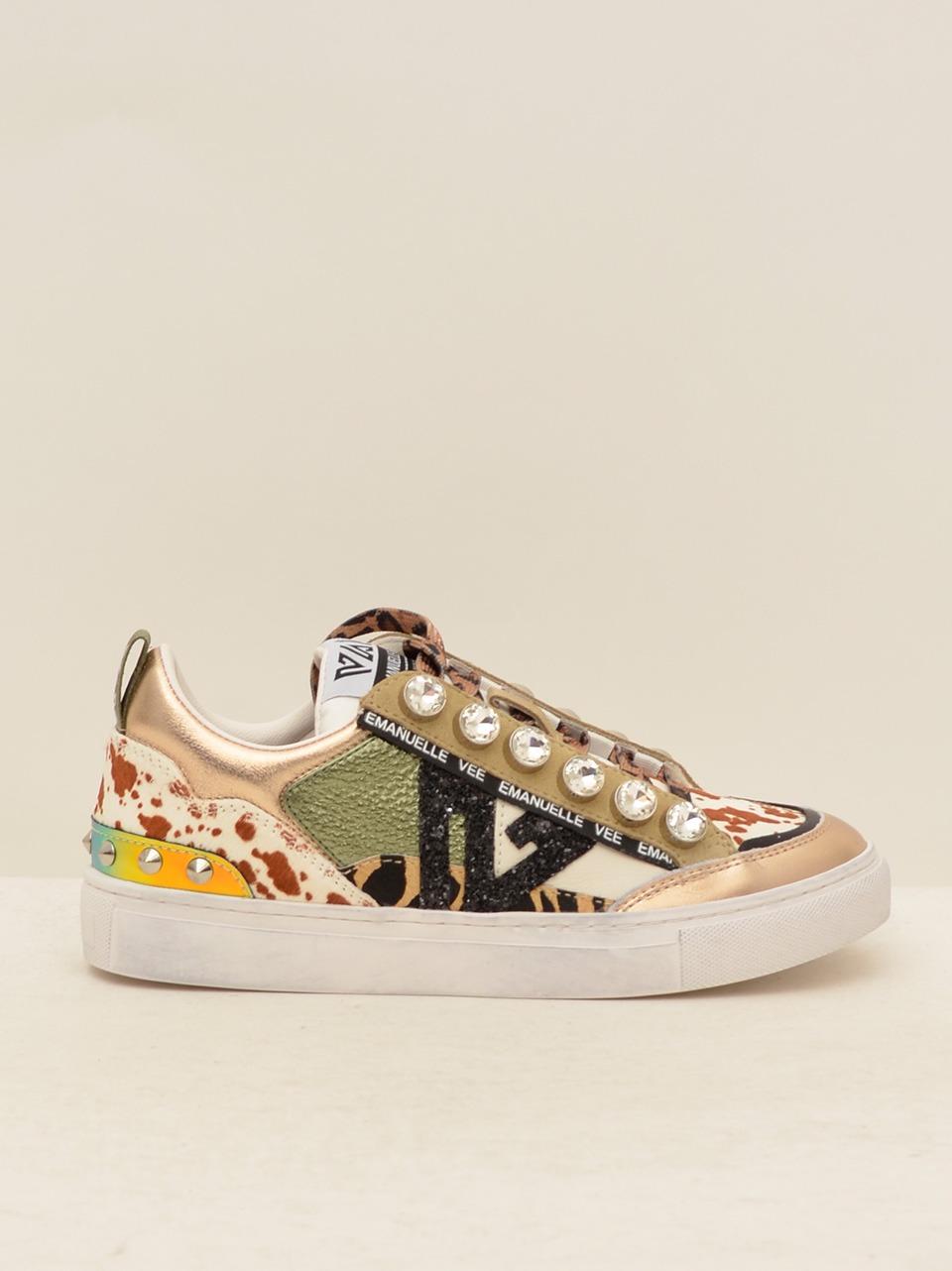 sneakers con castoni maculata 11-P122CB MULTY ZEBRA EMANUELLE VEE 