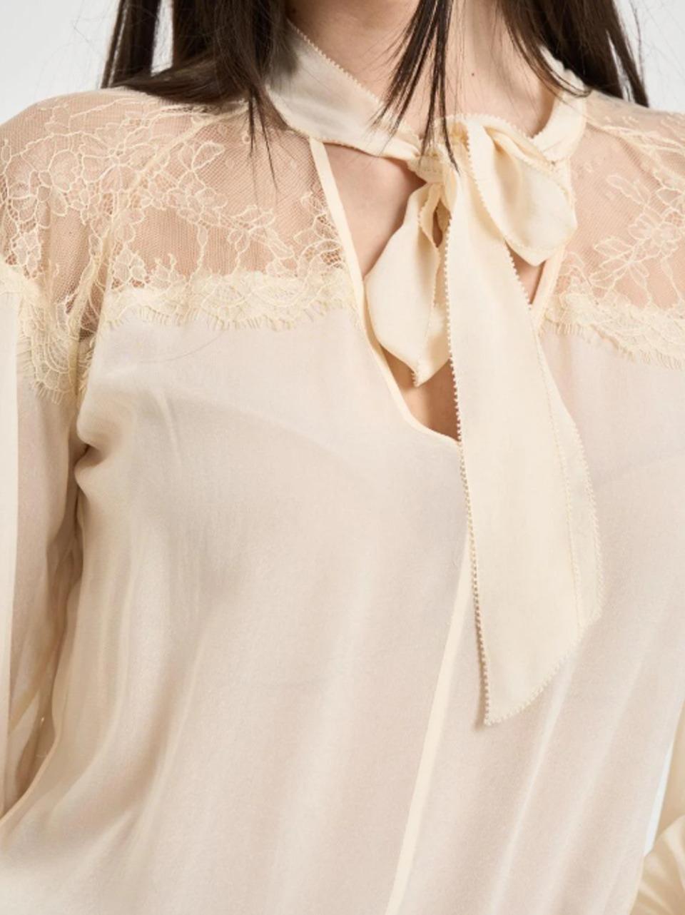 blusa fluida con fiocco 8C059\A692 AVORIO Patrizia pepe 