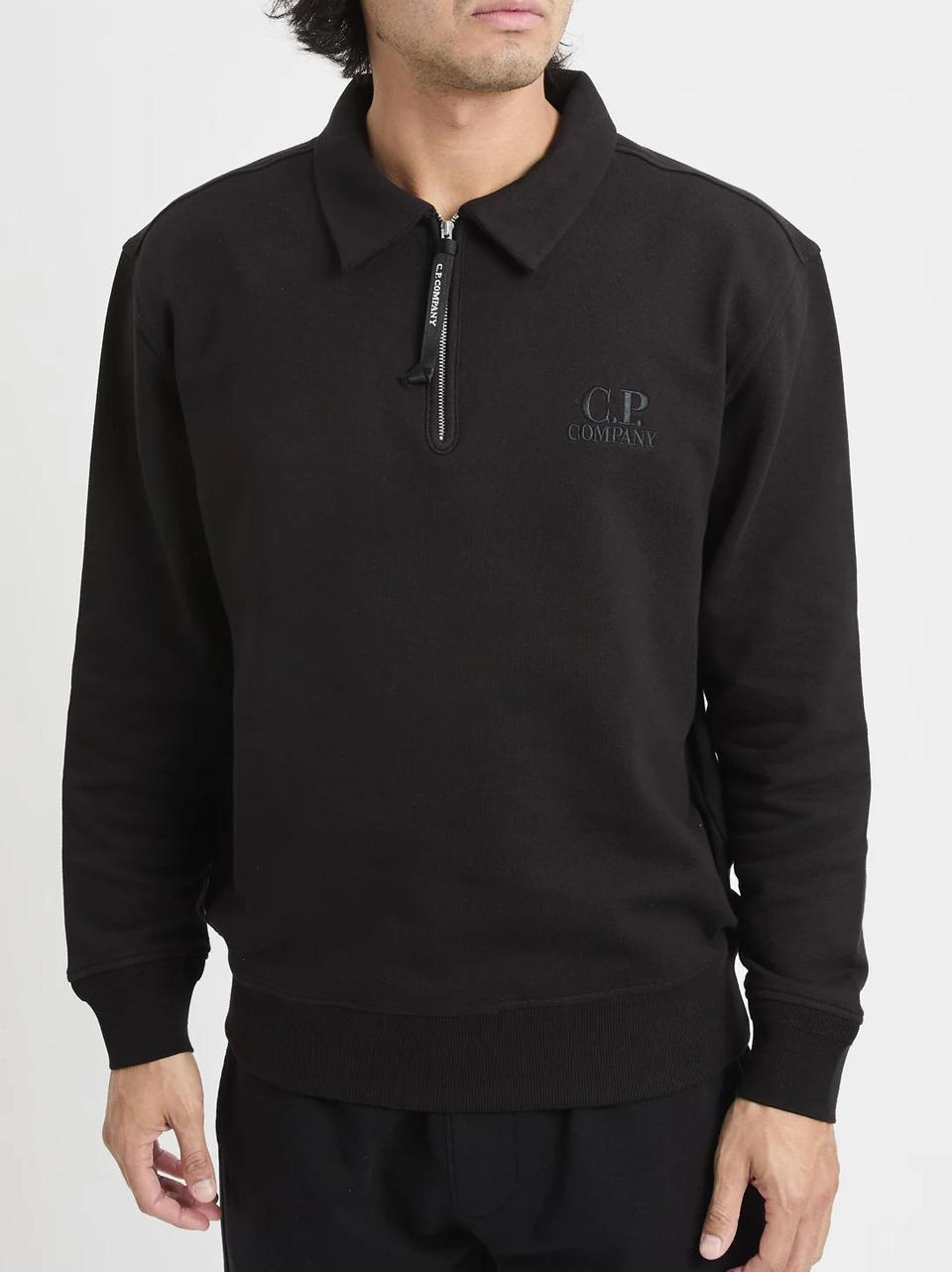 polo zip felpa SS140A005086W N C.P COMPANY 