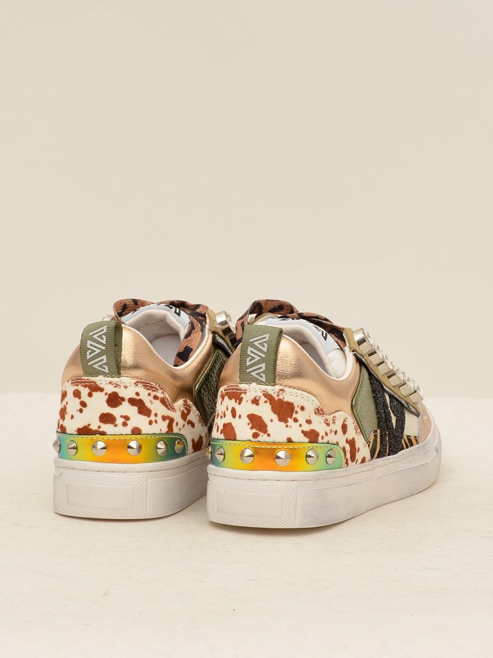 sneakers con castoni maculata 11-P122CB MULTY ZEBRA EMANUELLE VEE 