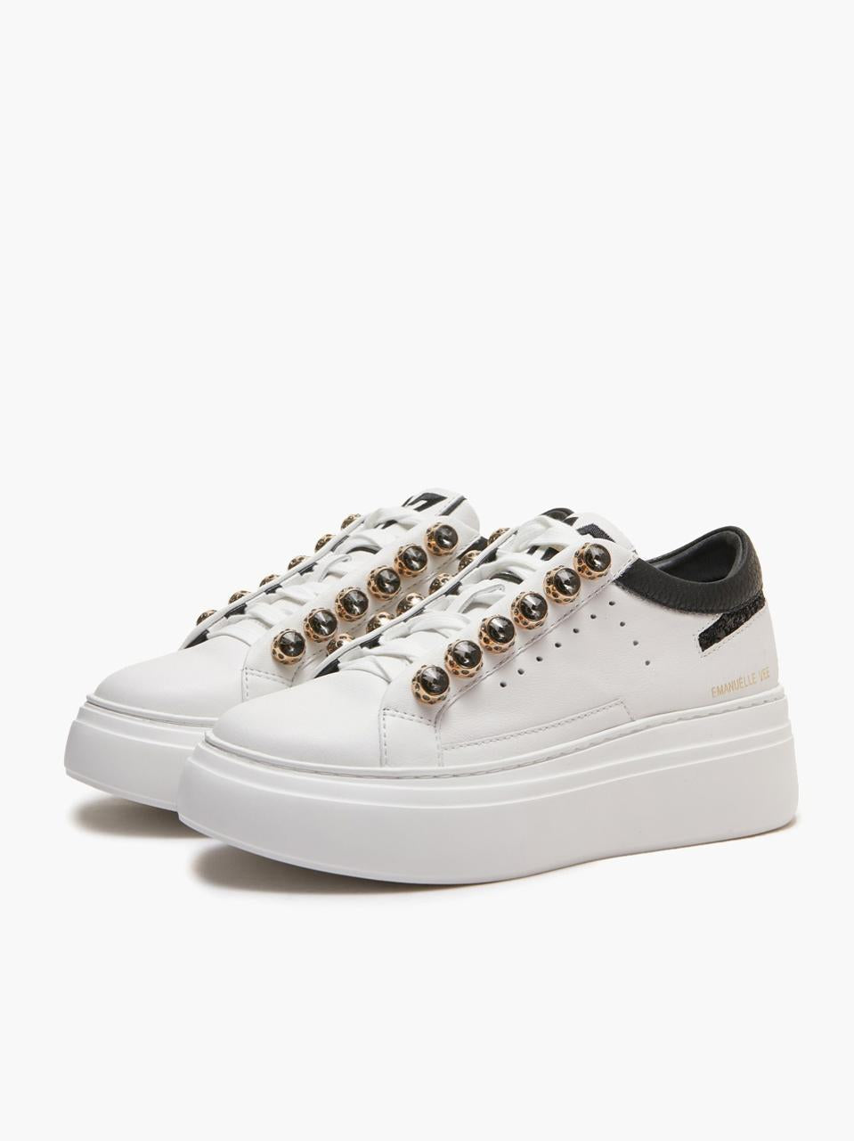sneakers con castonisuola alta 422P-701-11P003CB WHITE\BLACK EMANUELLE VEE 