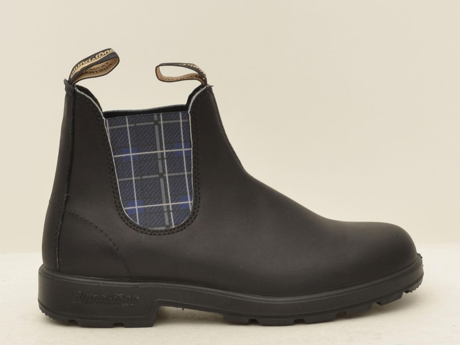 beatles elastico  tartan blu 2102 BC BLACK LEATHER BLACK Blundstone 