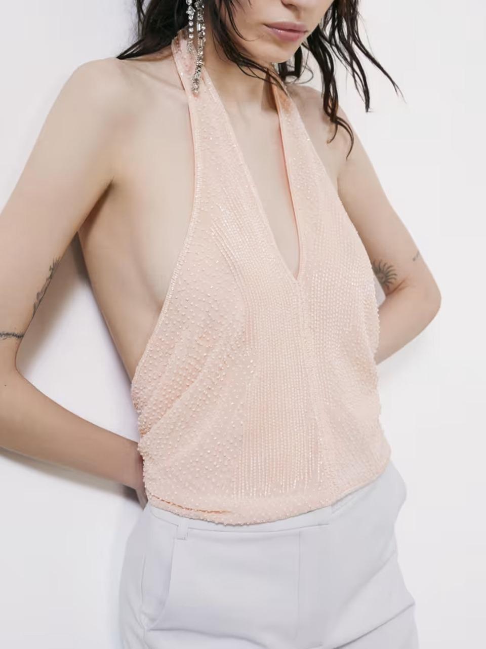 top foulard perline 2C1684 A750 V884 Patrizia pepe 