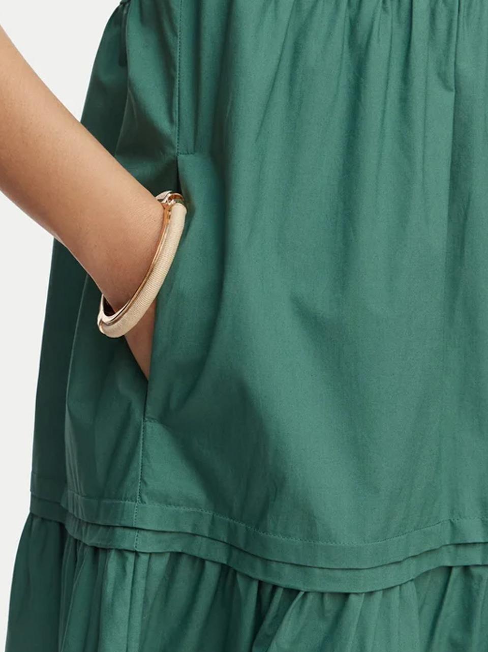 abito in jersey e popeline con balze CAPSULA VERDE WEEKEND  by Max Mara 