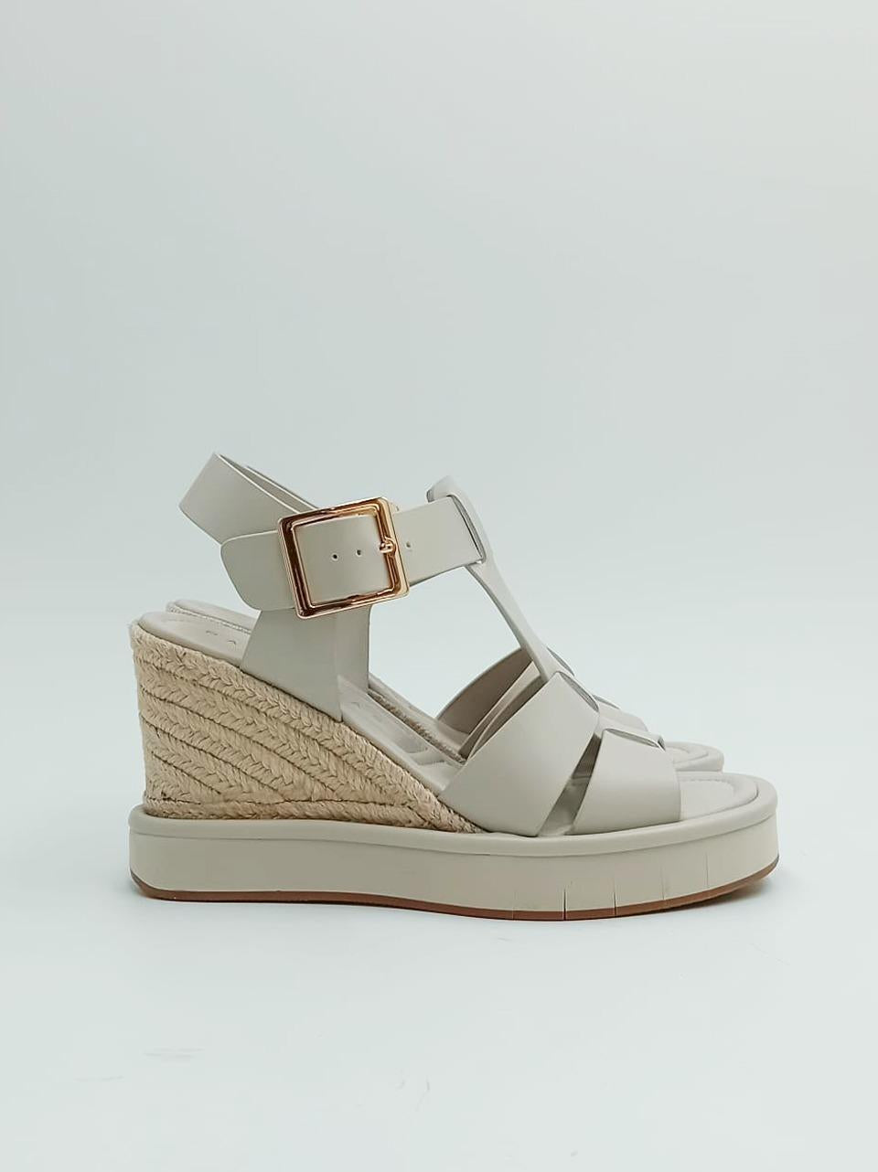 sandalo zeppa in corda e pelle ELIE BLACK PALOMITAS by paloma barcelo 